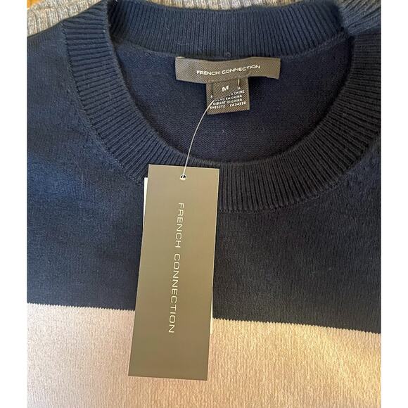 French Connection Stripe Crewneck Pullover Sweater Size Medium NWT - Picture 6 of 6